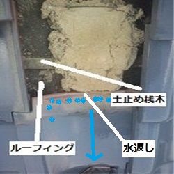 変わ屋根の水返し機能写真