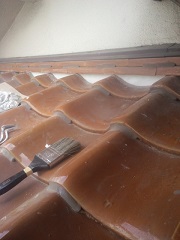 大阪府での屋根漆喰工事