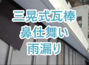 三晃式瓦棒鼻仕舞いからの雨漏り