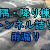 隅、降り棟トンネル詰まりの雨漏り