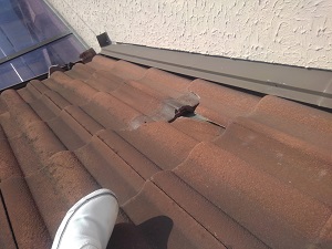 台風被害の屋根調査・東大阪