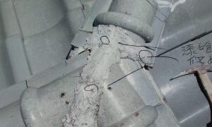 屋根漆喰工事・大阪府茨木市