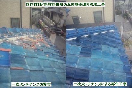 ラバーロックで雨漏りした屋根を修理
